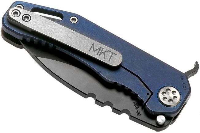 Imagen para Medford 187F Flipper Faced & Flamed Tsunami Ti, Blue Spring, PVD Black D2, navaja