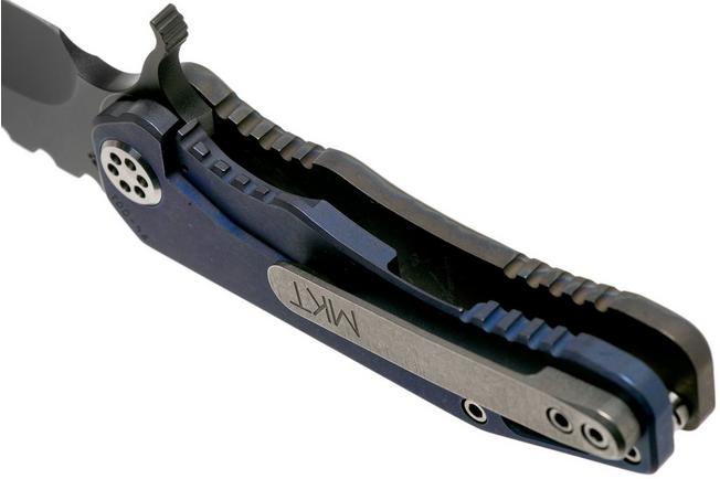 Imagen para Medford 187F Flipper Faced & Flamed Tsunami Ti, Blue Spring, PVD Black D2, navaja