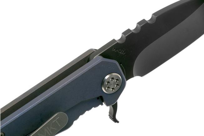 Imagen para Medford 187F Flipper Faced & Flamed Tsunami Ti, Blue Spring, PVD Black D2, navaja