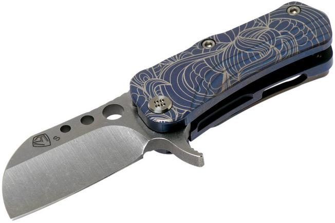 Image for Medford Chunky Monkey S35VN Tumbled, Blue Art Nouveau Flora Handle pocket knife