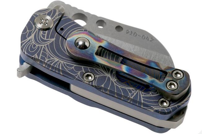 Image for Medford Chunky Monkey S35VN Tumbled, Blue Art Nouveau Flora Handle pocket knife