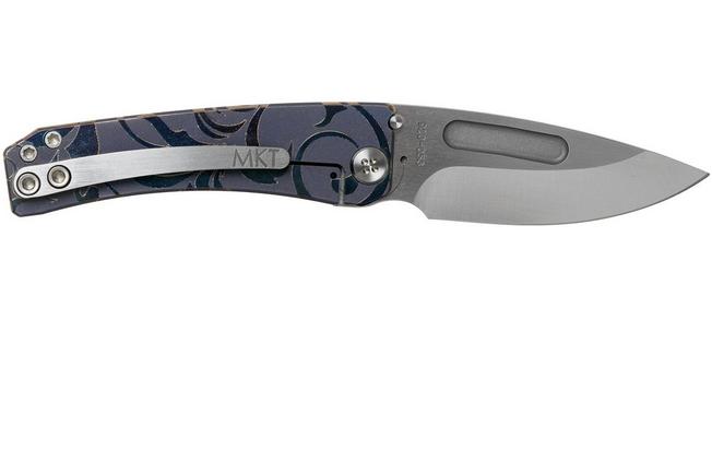 Image for Medford Dress Marauder S35VN, Predator Blue/Violet Acanthus Leaves Titanium, pocket knife