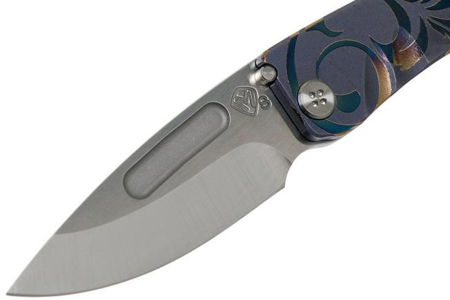 Image for Medford Dress Marauder S35VN, Predator Blue/Violet Acanthus Leaves Titanium, pocket knife