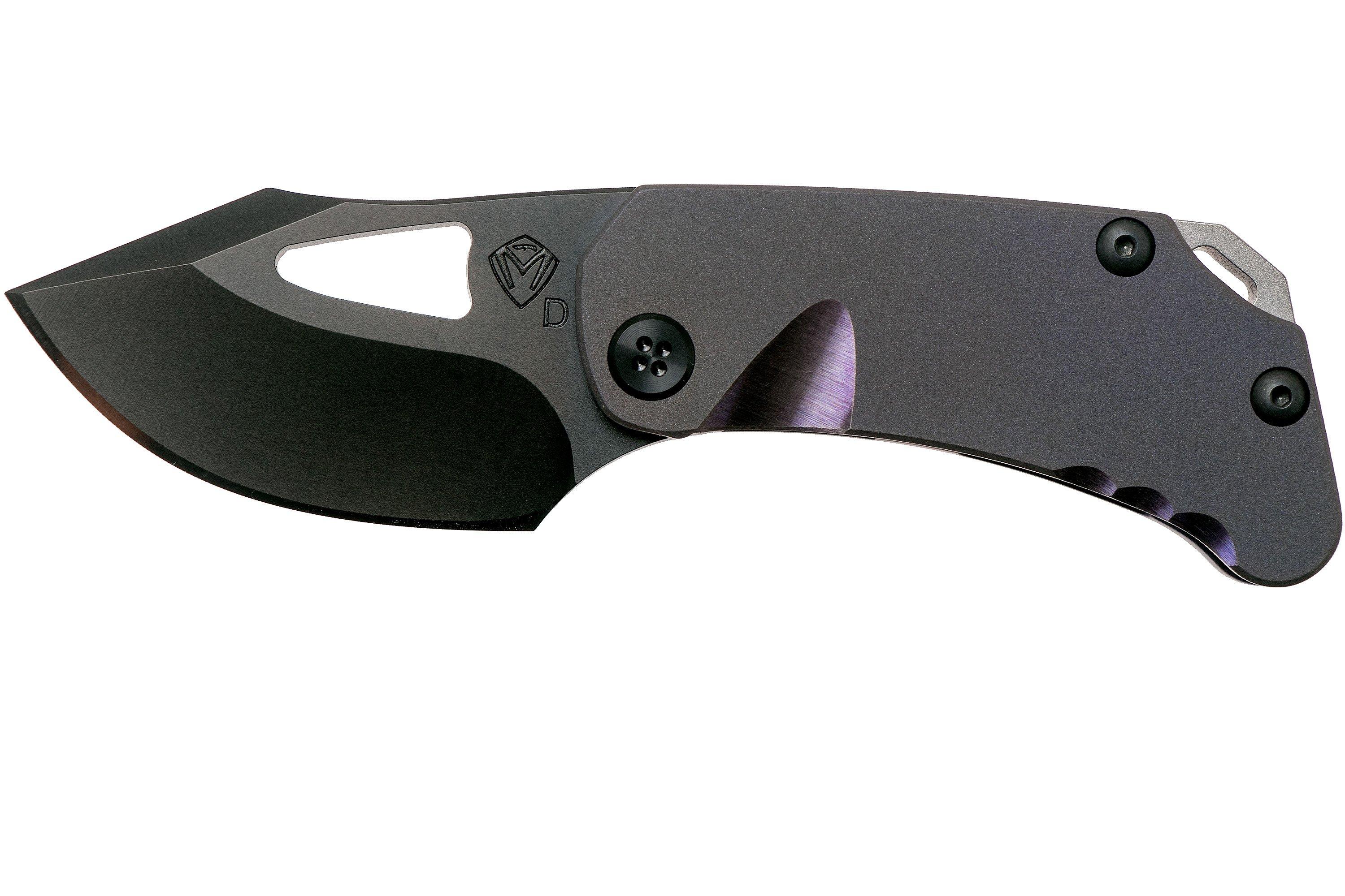 Medford Eris, PVD D2, Violet Handles with Brushed Perimeters pocket