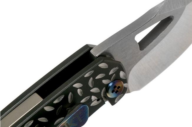 Image for Medford Eris, PVD D2, PVD Handles with Silver Falling Leaves pocket knife, Greg Medford design