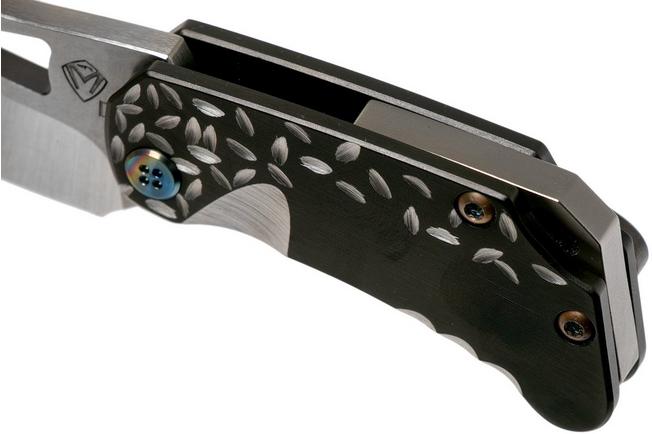 Image for Medford Eris, PVD D2, PVD Handles with Silver Falling Leaves pocket knife, Greg Medford design