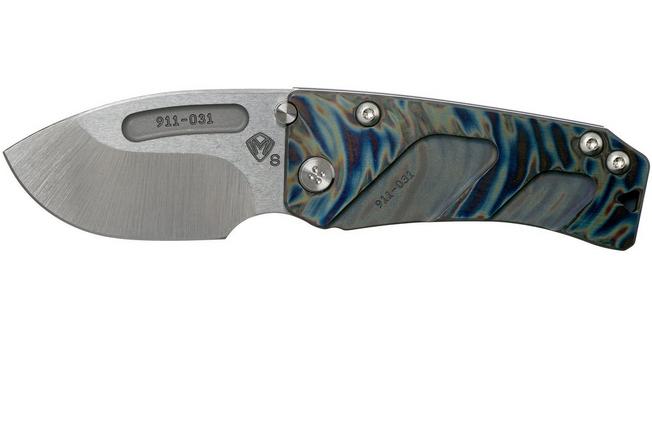 Image for Medford Der Hund S35VN, Faced/Flamed Blue Ti, pocket knife, Greg Medford design