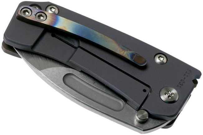 Image for Medford Der Hund S35VN, Faced/Flamed Blue Ti, pocket knife, Greg Medford design