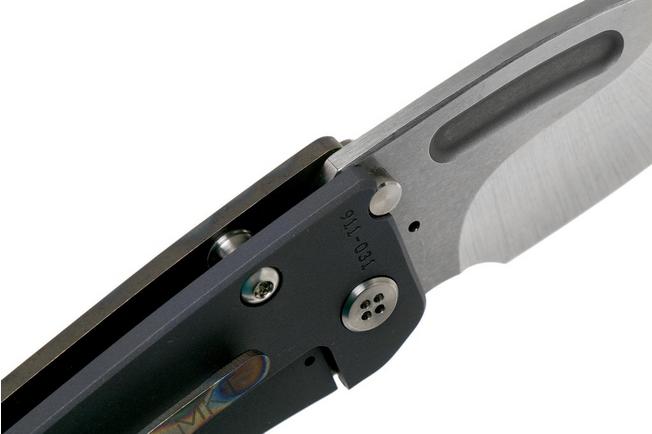 Image for Medford Der Hund S35VN, Faced/Flamed Blue Ti, pocket knife, Greg Medford design
