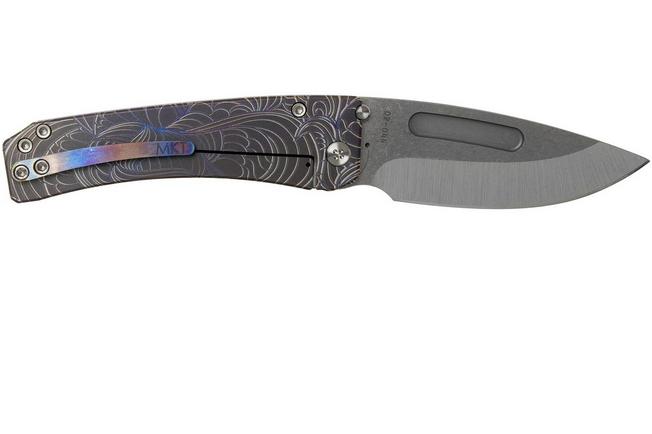 Image for Medford Midi Marauder Violet Anodised Handle, Art Nouveau Flora, Satin S35VN Satin pocket knife