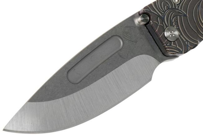 Image for Medford Midi Marauder Violet Anodised Handle, Art Nouveau Flora, Satin S35VN Satin pocket knife