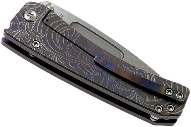 Image for Medford Midi Marauder Violet Anodised Handle, Art Nouveau Flora, Satin S35VN Satin pocket knife