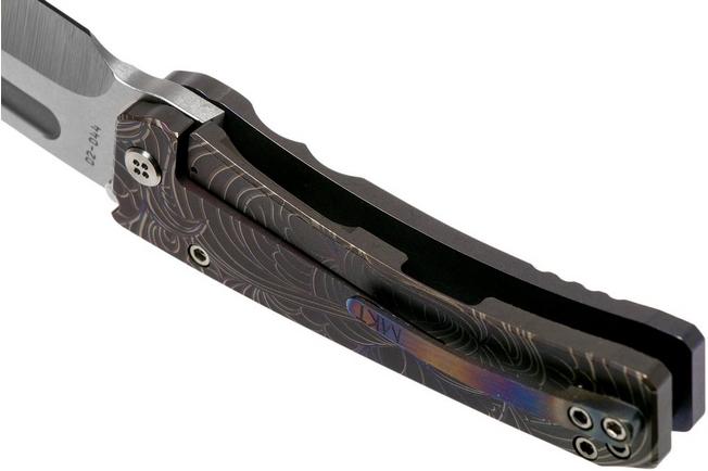 Image for Medford Midi Marauder Violet Anodised Handle, Art Nouveau Flora, Satin S35VN Satin pocket knife