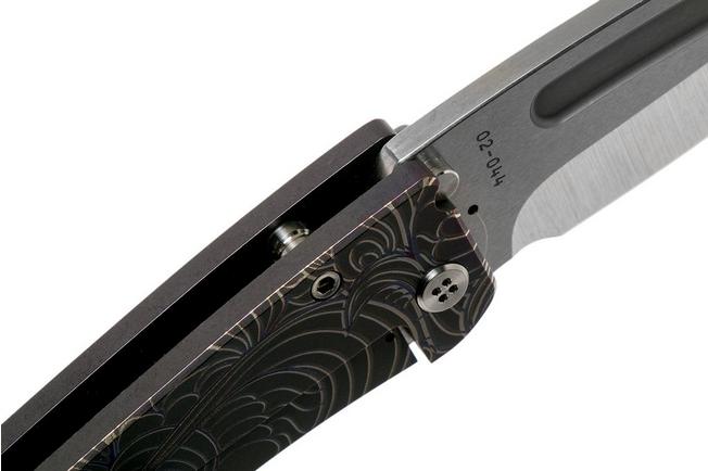 Image for Medford Midi Marauder Violet Anodised Handle, Art Nouveau Flora, Satin S35VN Satin pocket knife