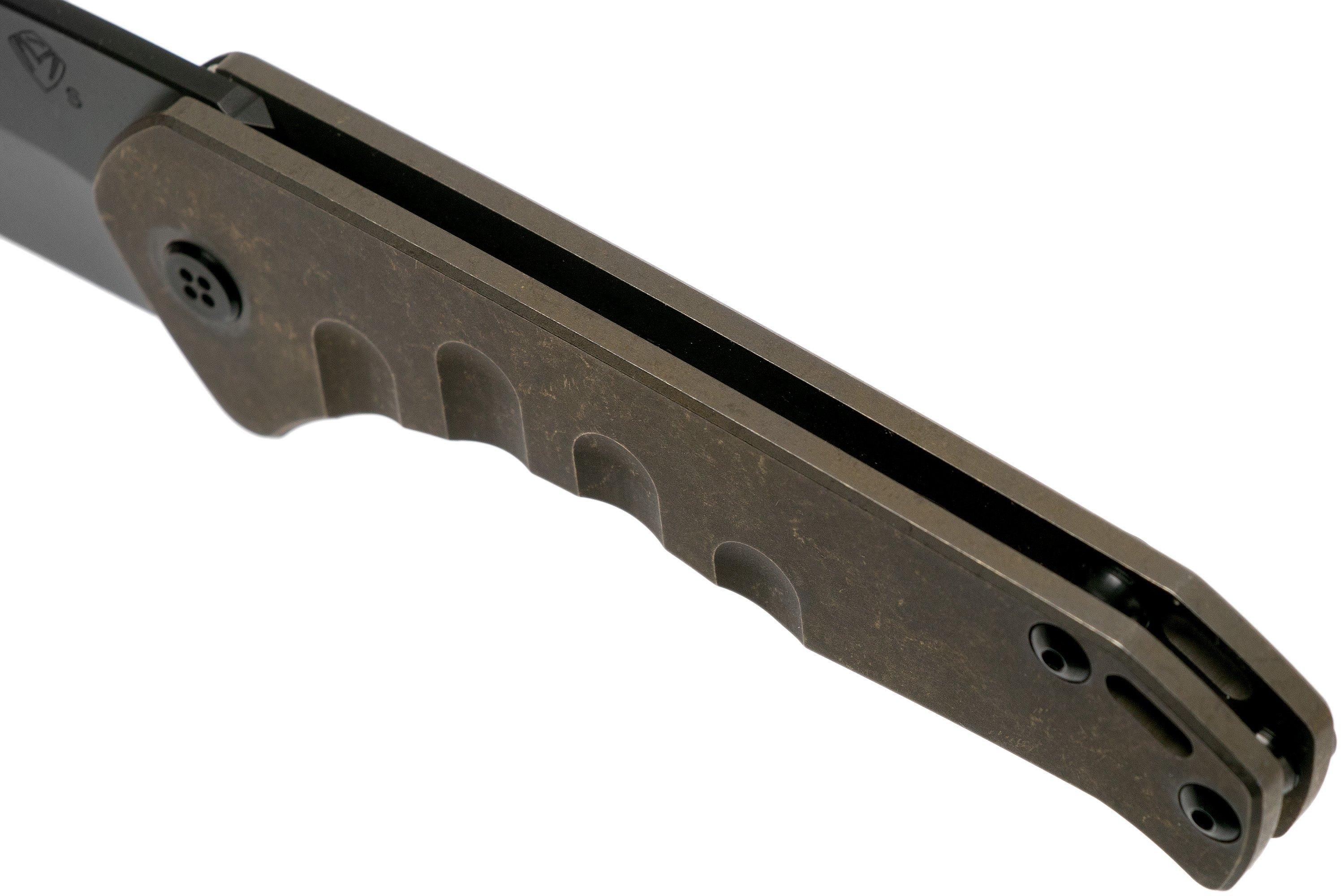 Medford Praetorian Slim, S35VN PVD, Drop Point, Bronze Handles pocket