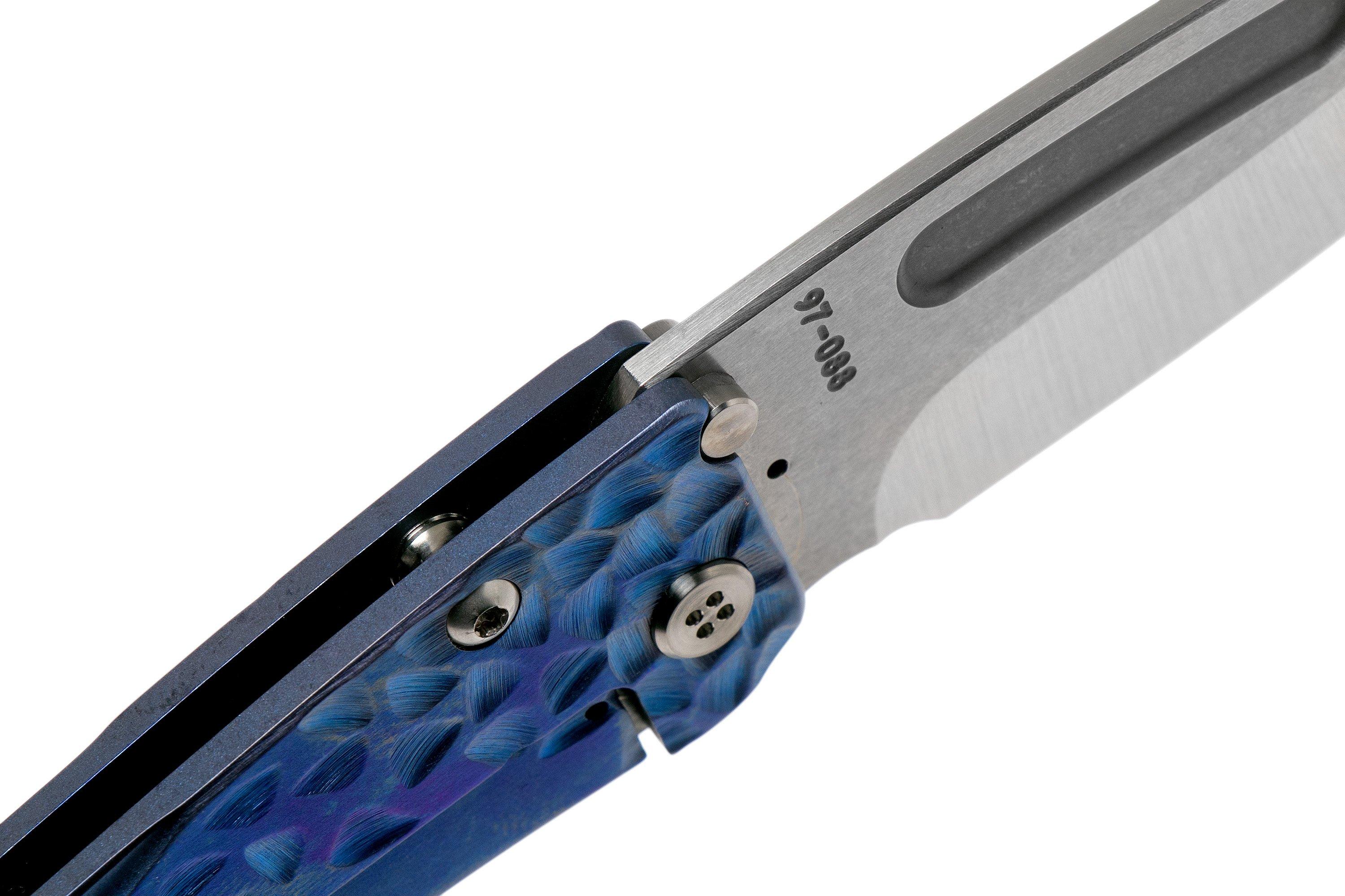 Medford Slim Midi Marauder S35VN Falling Leaf Blue Handle pocket knife ...