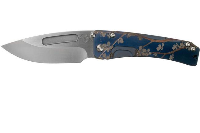 Image for Medford Slim Midi Marauder S35VN Blue Cherry Blossom Handle pocket knife