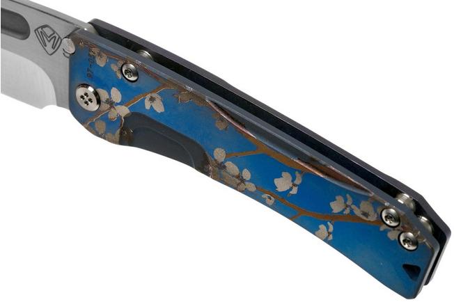 Image for Medford Slim Midi Marauder S35VN Blue Cherry Blossom Handle pocket knife