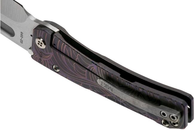 Image for Medford Slim Midi Marauder S35VN Art Nouveau Flora Violet Handle pocket knife