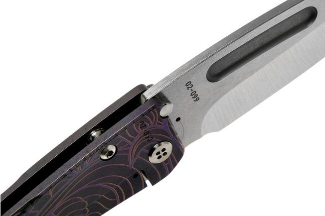 Image for Medford Slim Midi Marauder S35VN Art Nouveau Flora Violet Handle pocket knife