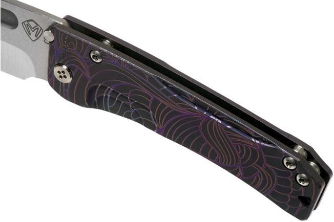 Image for Medford Slim Midi Marauder S35VN Art Nouveau Flora Violet Handle pocket knife