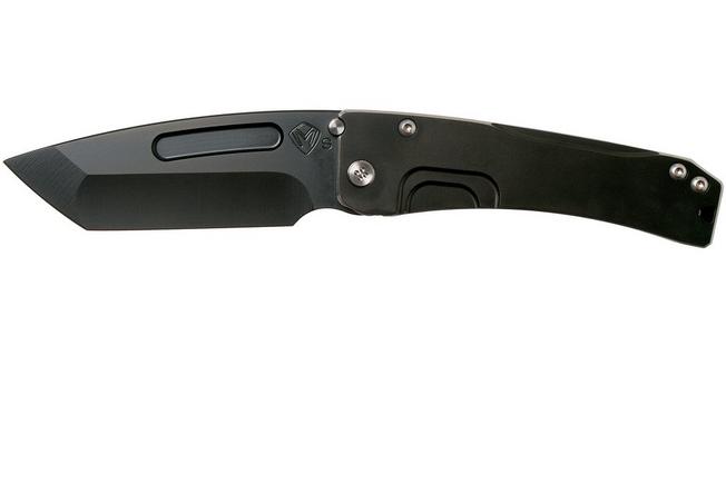 Image for Medford Slim Midi Marauder S35VN Tanto Black PVD Pinstriped Handle pocket knife