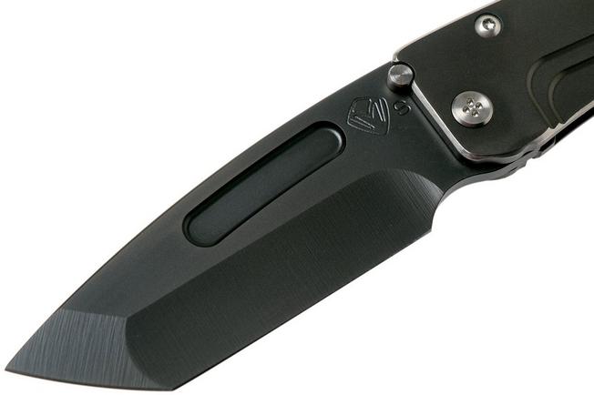 Image for Medford Slim Midi Marauder S35VN Tanto Black PVD Pinstriped Handle pocket knife