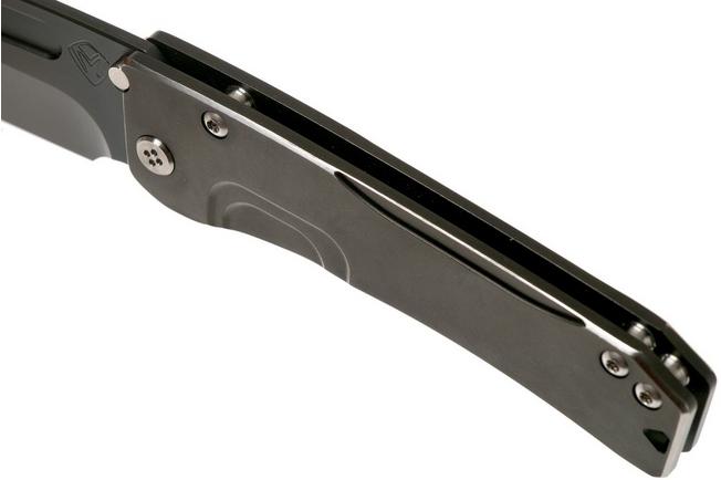 Image for Medford Slim Midi Marauder S35VN Tanto Black PVD Pinstriped Handle pocket knife