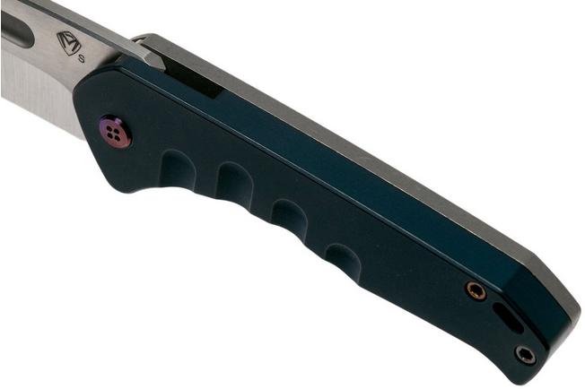 Imagen para  Medford Swift Framelock, S35VN Tumbled Drop Point, Alu Blue Handles, Flamed HW navaja