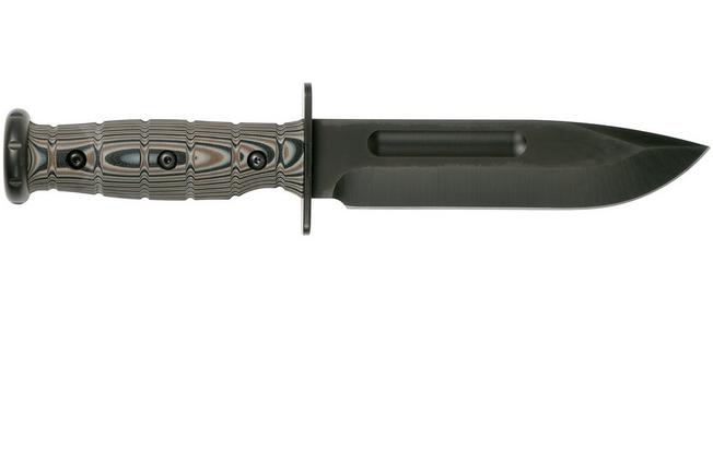 Image for Medford USMC Fighter CPM 3V Fixed Blade, Black PVD, Black G10, survival knife