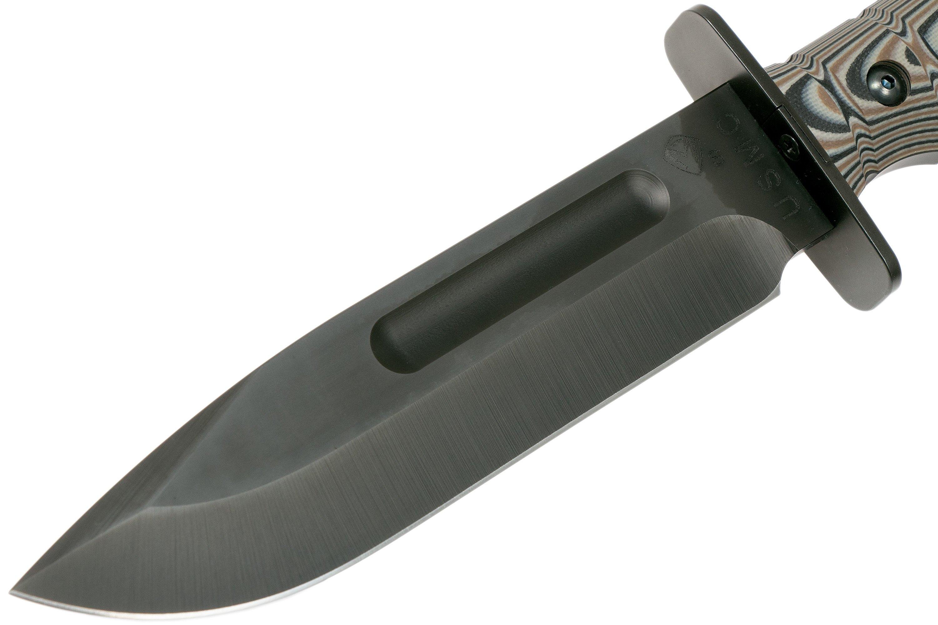 Medford USMC Fighter CPM 3V Fixed Blade, Black PVD, Black G10, survival