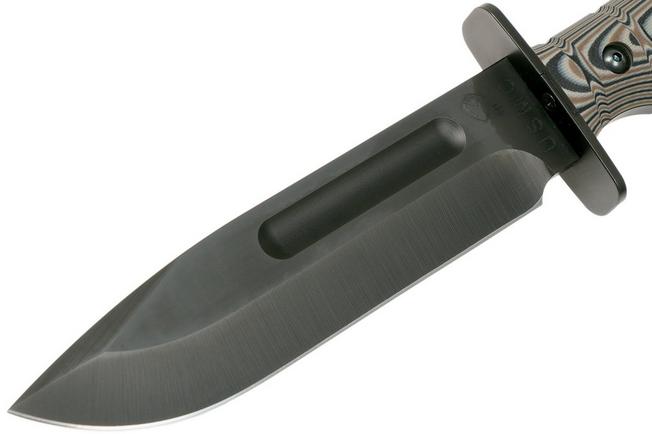 Image for Medford USMC Fighter CPM 3V Fixed Blade, Black PVD, Black G10, survival knife