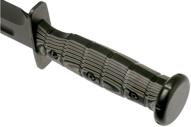 Image for Medford USMC Fighter CPM 3V Fixed Blade, Black PVD, Black G10, survival knife