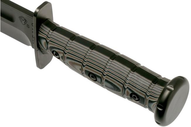 Image for Medford USMC Fighter CPM 3V Fixed Blade, Black PVD, Black G10, survival knife