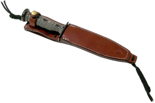 Image for Medford USMC Fighter CPM 3V Fixed Blade, Black PVD, Black G10, survival knife