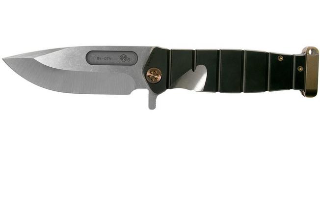 Image for Medford USMC Fighter Flipper S35VN, Tumbled Blade, PVD Handle/Spring, Pinstripe Bronze