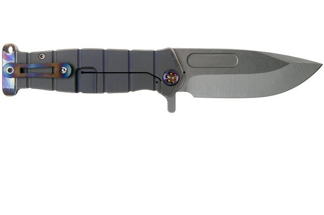 Image for Medford USMC Fighter Flipper S35VN, Tumbled Blade, Violet Handle, Flamed hardware