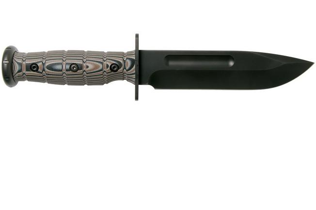 Image for Medford USMC Fighter S35VN Fixed Blade, Black PVD, Multi-colour G10, survival knife