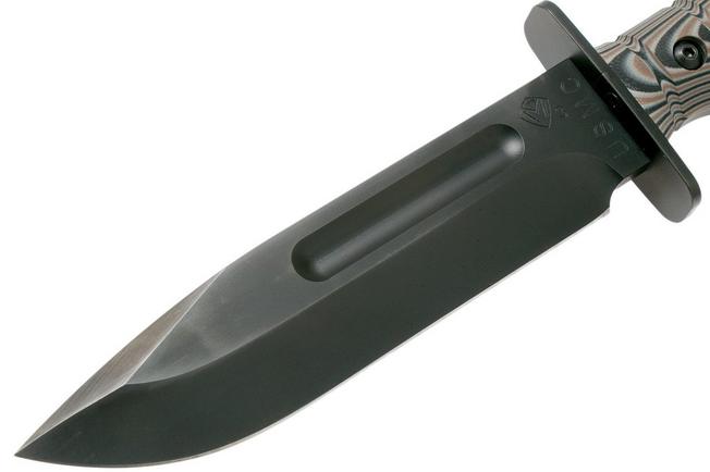 Image for Medford USMC Fighter S35VN Fixed Blade, Black PVD, Multi-colour G10, survival knife
