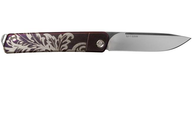 Imagen para Medford Gentleman Jack S35VN, Tumbled Blade, Violet Filigree Handle, Silver Hardware navaja
