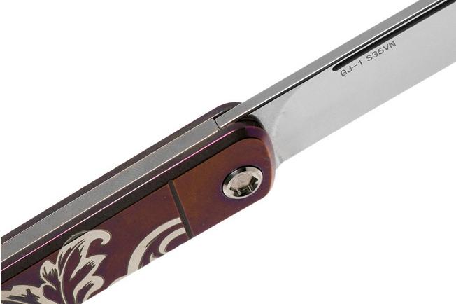Imagen para Medford Gentleman Jack S35VN, Tumbled Blade, Violet Filigree Handle, Silver Hardware navaja
