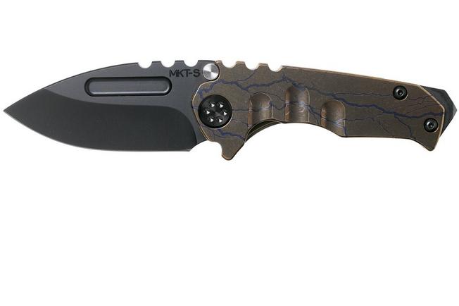 Imagen para Medford Micro Praetorian T, Drop PVD S35VN Blade, Bronze Lightning Strike Ti Handle navaja
