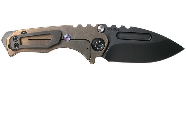 Imagen para Medford Micro Praetorian T, Drop PVD S35VN Blade, Bronze Lightning Strike Ti Handle navaja