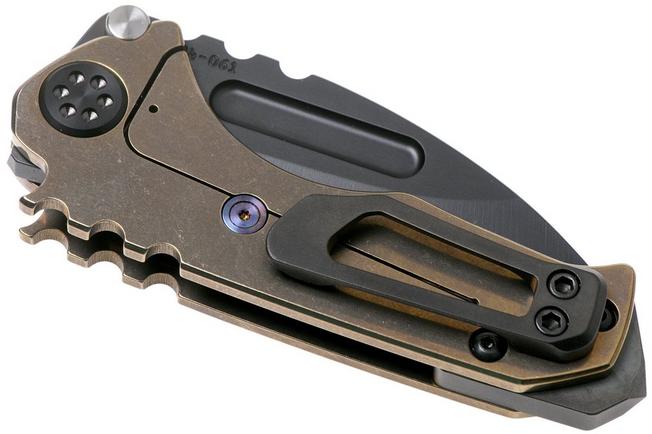 Imagen para Medford Micro Praetorian T, Drop PVD S35VN Blade, Bronze Lightning Strike Ti Handle navaja