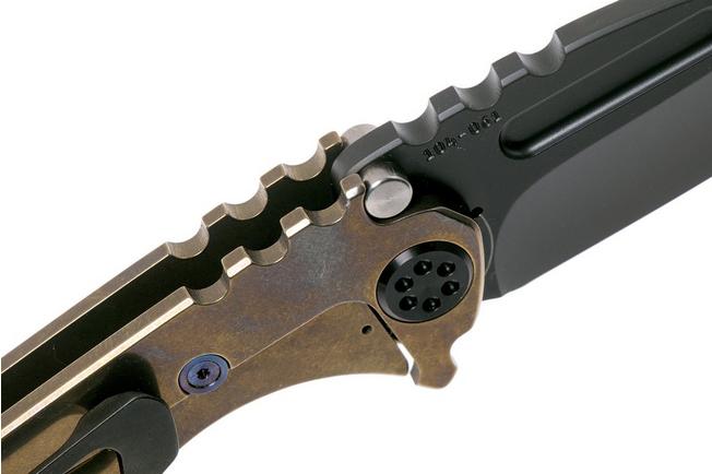 Imagen para Medford Micro Praetorian T, Drop PVD S35VN Blade, Bronze Lightning Strike Ti Handle navaja