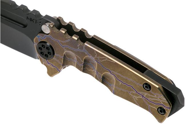 Imagen para Medford Micro Praetorian T, Drop PVD S35VN Blade, Bronze Lightning Strike Ti Handle navaja