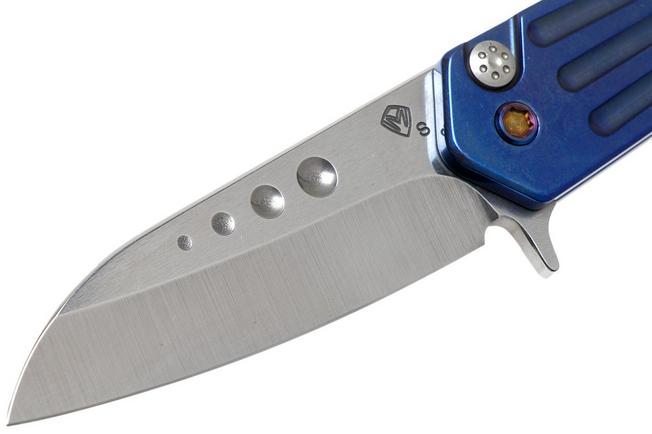 Imagen para Medford Nosferatu Flipper S35VN, Tumbled Blade, Blue Handle Flamed Hardware navaja