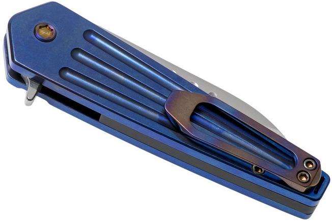 Imagen para Medford Nosferatu Flipper S35VN, Tumbled Blade, Blue Handle Flamed Hardware navaja