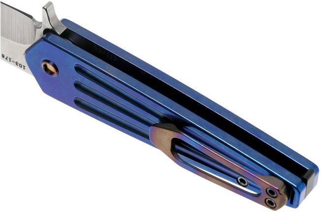 Imagen para Medford Nosferatu Flipper S35VN, Tumbled Blade, Blue Handle Flamed Hardware navaja