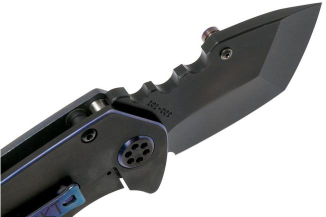 Imagen para Medford Panzer Faced Flamed Blue Handle, PVD S35VN navaja